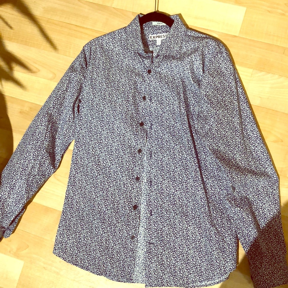 Floral button down men’s shirt Express Large slim